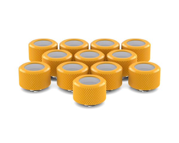 PrimoChill 16mm OD Rigid SX Fitting - 12 Pack - PrimoChill - KEEPING IT COOL Yellow
