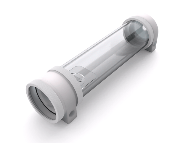 PrimoChill CTR Hard Mount Phase II High Flow D5 Enabled Reservoir - White POM - 240mm - PrimoChill - KEEPING IT COOL Sky White