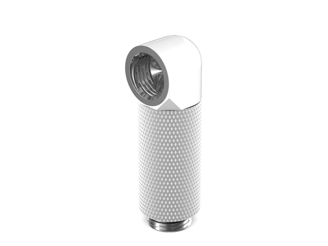 PrimoChill Male to Female G 1/4in. 90 Degree SX Rotary 35mm Extension Elbow Fitting - PrimoChill - KEEPING IT COOL Sky White