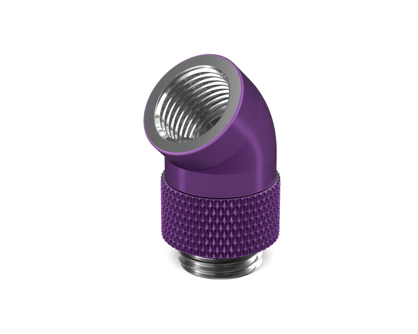 PrimoChill Male to Female G 1/4in. 45 Degree SX Rotary Elbow Fitting - PrimoChill - KEEPING IT COOL Candy Purple