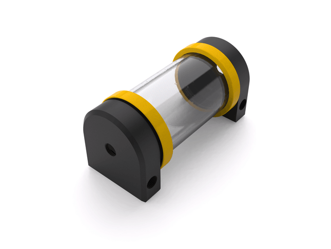 PrimoChill CTR Hard Mount Phase II Reservoir - Black POM - 120mm - PrimoChill - KEEPING IT COOL Yellow
