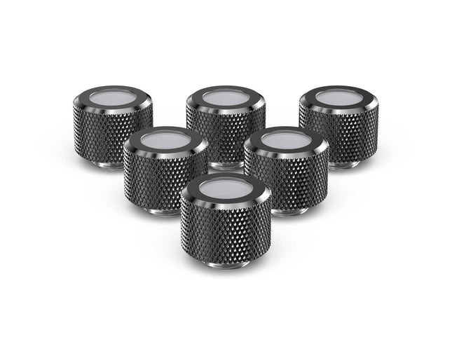 PrimoChill 12mm OD Rigid SX Fitting - 6 Pack - PrimoChill - KEEPING IT COOL Dark Nickel