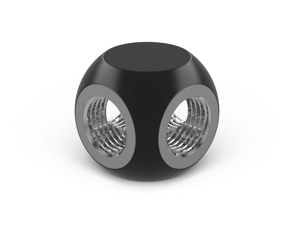 PrimoChill G 1/4in. 4-Way Quad SX Female Adapter Block - PrimoChill - KEEPING IT COOL Satin Black