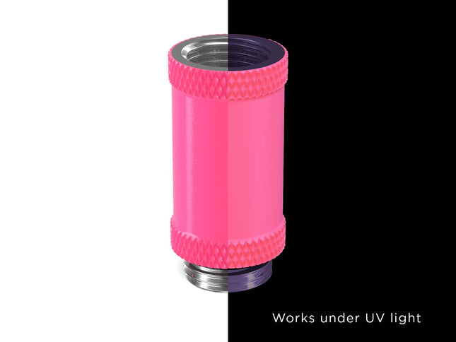 PrimoChill Male to Female G 1/4in. 30mm SX Extension Coupler - PrimoChill - KEEPING IT COOL UV Pink
