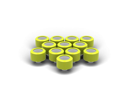 PrimoChill 16mm OD Rigid SX Fitting - 12 Pack - PrimoChill - KEEPING IT COOL Lime Yellow