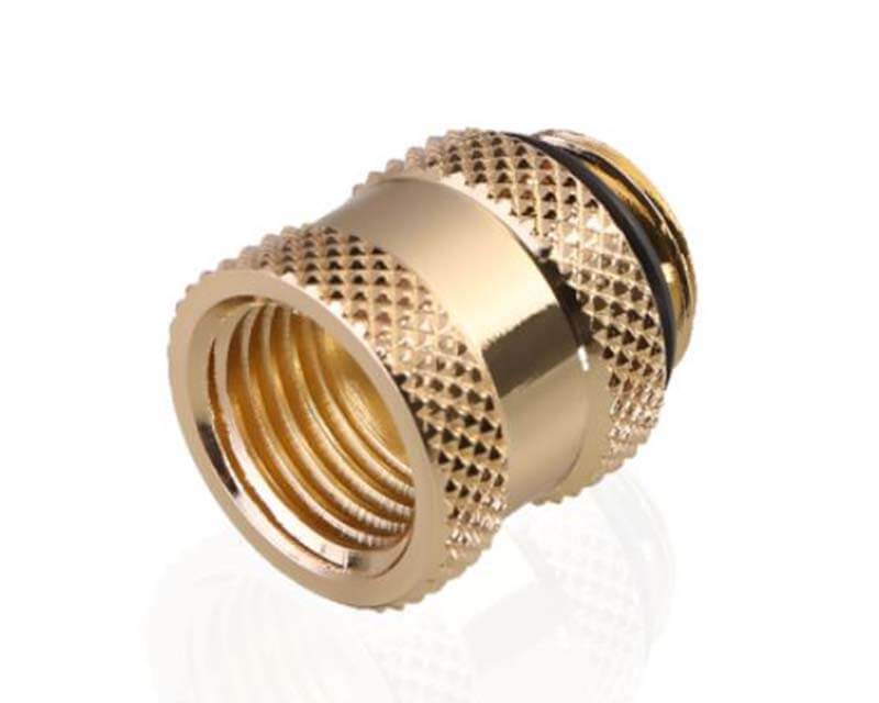 Bykski G 1/4in. Male/Female Extension Coupler - 15mm (B-EXJ-15) - PrimoChill - KEEPING IT COOL Gold