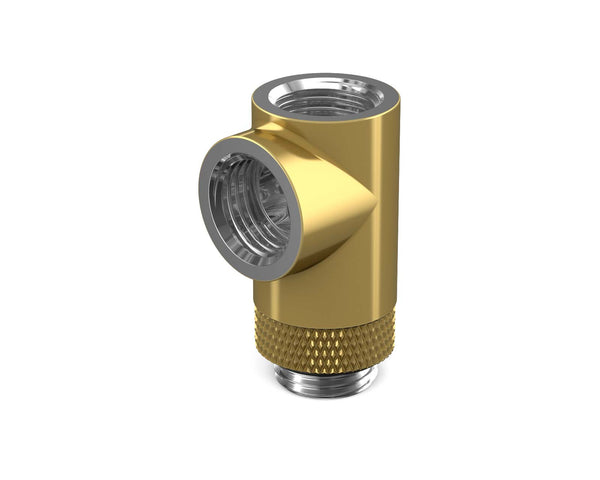 PrimoChill G 1/4in. Inline Rotary 3-Way SX Female T Adapter - PrimoChill - KEEPING IT COOL Candy Gold