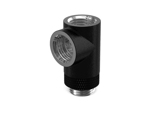 PrimoChill G 1/4in. Inline Rotary 3-Way SX Female T Adapter - PrimoChill - KEEPING IT COOL TX Matte Black