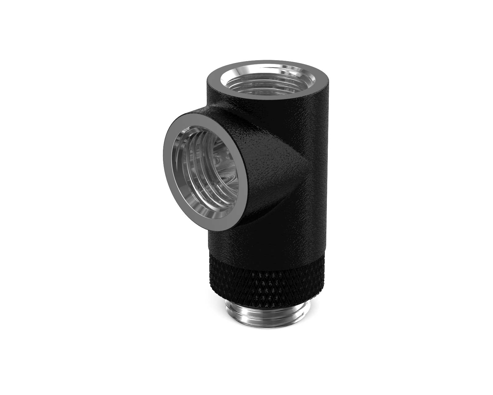 PrimoChill G 1/4in. Inline Rotary 3-Way SX Female T Adapter - PrimoChill - KEEPING IT COOL TX Matte Black