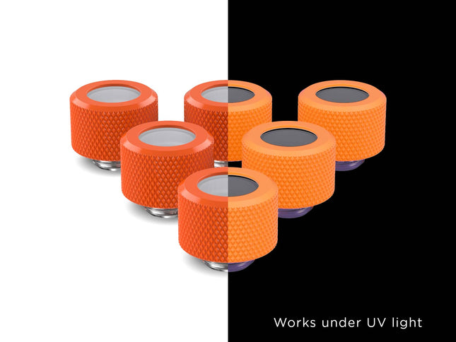 PrimoChill 14mm OD Rigid SX Fitting - 6 Pack - PrimoChill - KEEPING IT COOL UV Orange