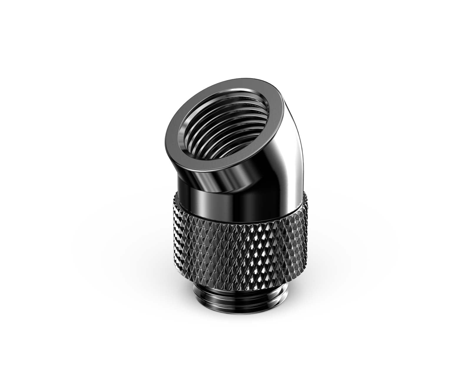 PrimoChill Male to Female G 1/4in. 30 Degree SX Rotary Elbow Fitting - PrimoChill - KEEPING IT COOL Dark Nickel