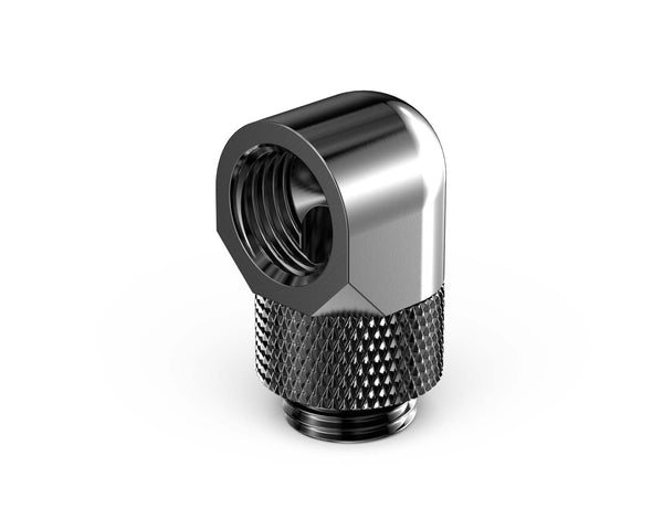 PrimoChill Male to Female G 1/4in. 90 Degree SX Rotary Elbow Fitting - PrimoChill - KEEPING IT COOL Dark Nickel