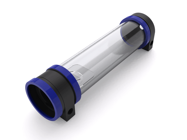 PrimoChill CTR Hard Mount Phase II High Flow D5 Enabled Reservoir - Black POM - 240mm - PrimoChill - KEEPING IT COOL True Blue