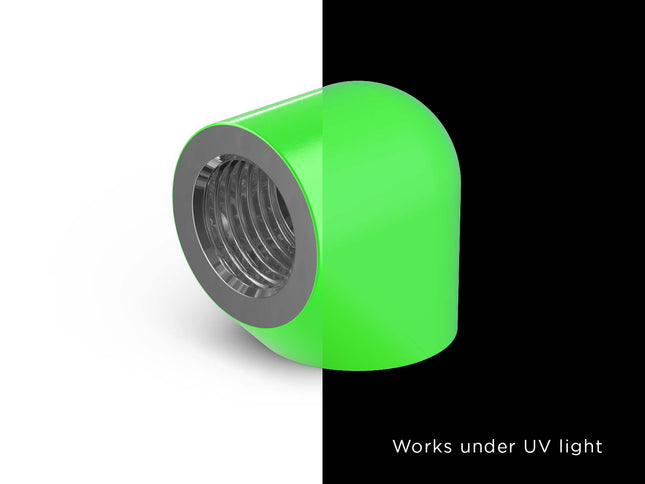 PrimoChill Female to Female G 1/4in. 90 Degree SX Extended Elbow Fitting - PrimoChill - KEEPING IT COOL UV Green