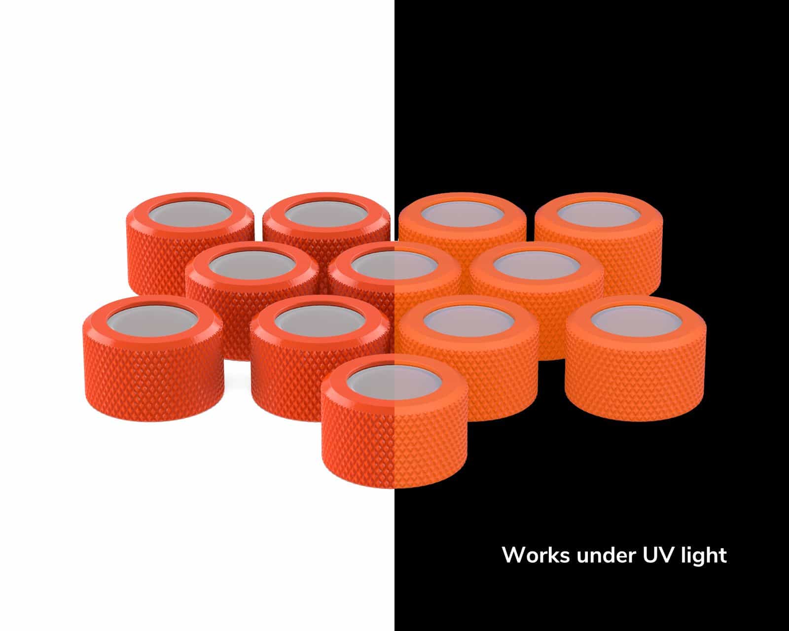 PrimoChill RMSX Replacement Cap Switch Over Kit - 16mm - UV Orange