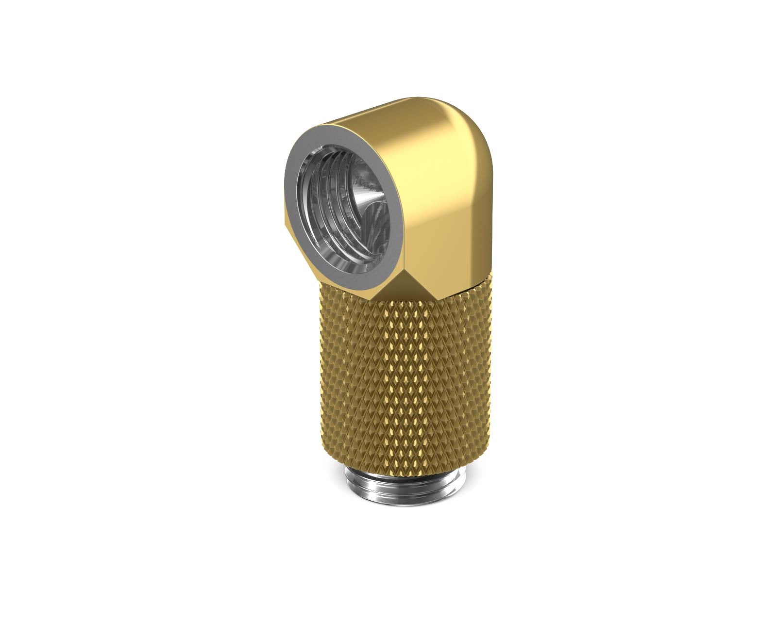 PrimoChill Male to Female G 1/4in. 90 Degree SX Rotary 20mm Extension Elbow Fitting - PrimoChill - KEEPING IT COOL Candy Gold