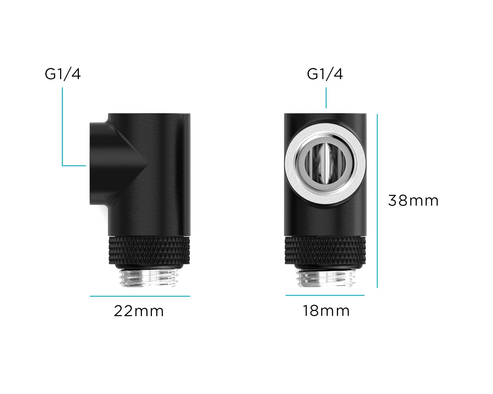 PrimoChill G 1/4in. Inline Rotary 3-Way SX Female T Adapter - PrimoChill - KEEPING IT COOL