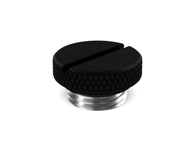 BSTOCK:PrimoChill G 1/4in. SX Knurled Nickel Slotted Stop Fitting - TX Matte Black