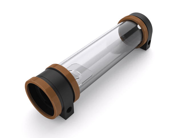 PrimoChill CTR Hard Mount Phase II High Flow D5 Enabled Reservoir - Black POM - 240mm - PrimoChill - KEEPING IT COOL Copper