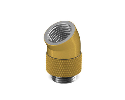PrimoChill Male to Female G 1/4in. 30 Degree SX Rotary Elbow Fitting - PrimoChill - KEEPING IT COOL Gold