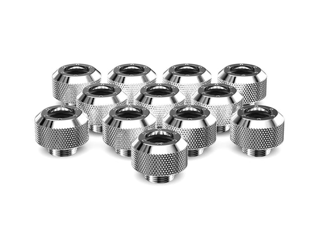 PrimoChill 1/2in. Rigid RevolverSX Series Fitting - 12 pack - PrimoChill - KEEPING IT COOL Silver Nickel