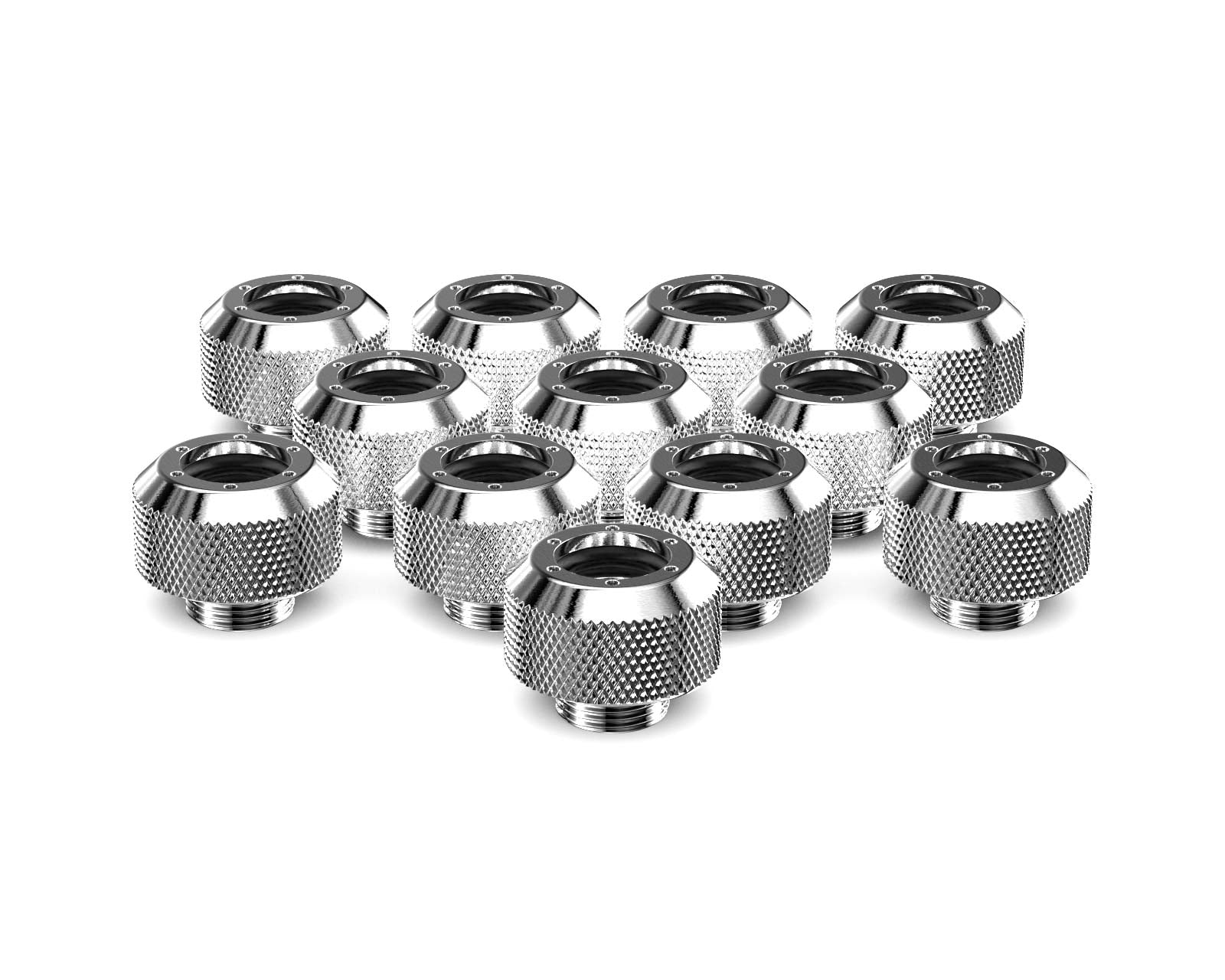 PrimoChill 1/2in. Rigid RevolverSX Series Fitting - 12 pack - PrimoChill - KEEPING IT COOL Silver Nickel