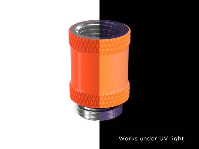 PrimoChill Male to Female G 1/4in. 20mm SX Extension Coupler - PrimoChill - KEEPING IT COOL UV Orange