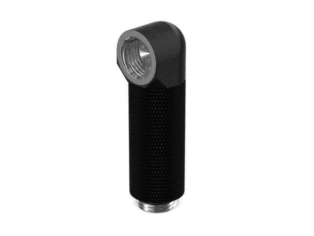 PrimoChill Male to Female G 1/4in. 90 Degree SX Rotary 40mm Extension Elbow Fitting - PrimoChill - KEEPING IT COOL TX Matte Black