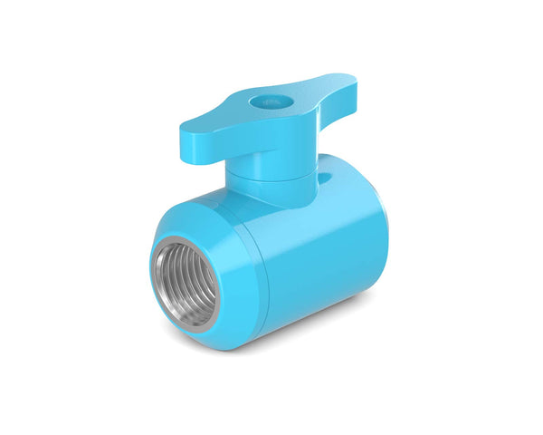 PrimoChill Female to Female G 1/4 Drain Ball Valve - PrimoChill - KEEPING IT COOL Sky Blue