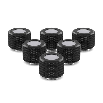 PrimoChill 12mm OD Rigid SX Fitting - 6 Pack - PrimoChill - KEEPING IT COOL Satin Black