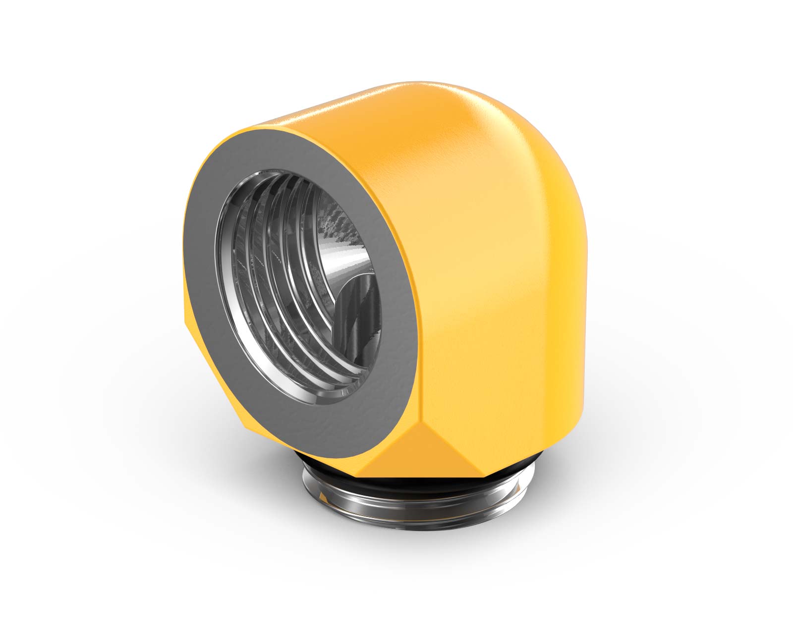 PrimoChill Male to Female G 1/4in. 90 Degree SX Elbow Fitting - PrimoChill - KEEPING IT COOL Yellow