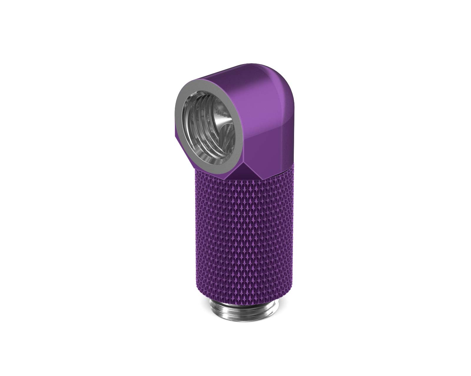 PrimoChill Male to Female G 1/4in. 90 Degree SX Rotary 25mm Extension Elbow Fitting - PrimoChill - KEEPING IT COOL Candy Purple