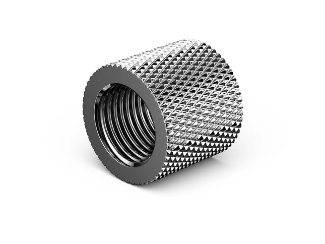 PrimoChill Dual Female G 1/4in. Straight SX Extension Coupler - PrimoChill - KEEPING IT COOL Silver Nickel