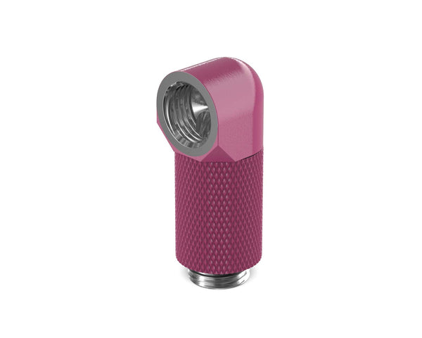 PrimoChill Male to Female G 1/4in. 90 Degree SX Rotary 25mm Extension Elbow Fitting - PrimoChill - KEEPING IT COOL Magenta