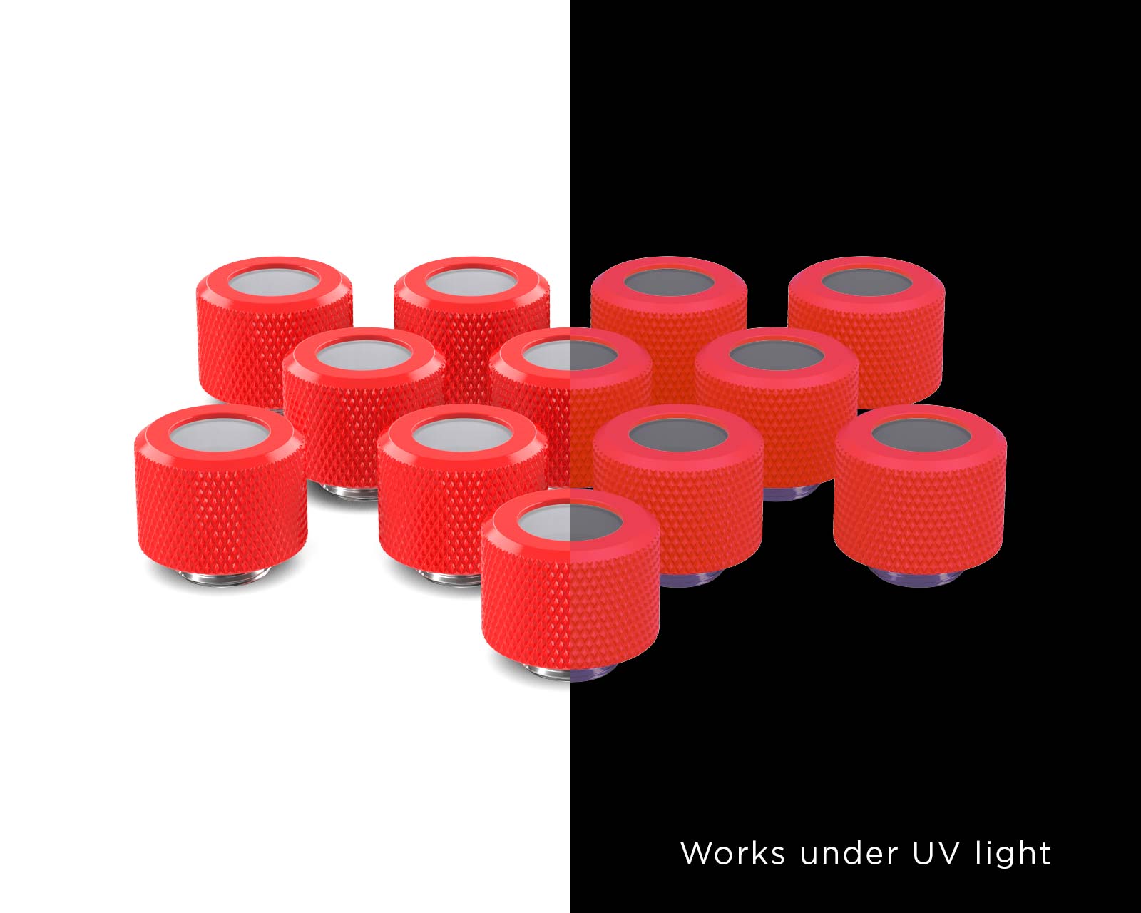 PrimoChill 12mm OD Rigid SX Fitting - 12 Pack - PrimoChill - KEEPING IT COOL UV Red