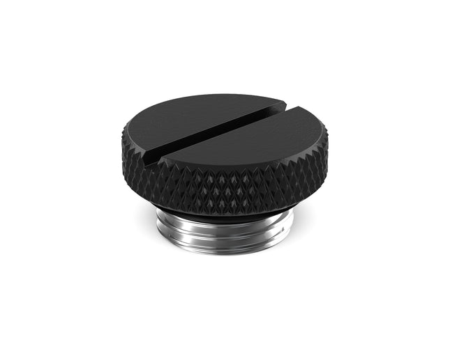 BSTOCK:PrimoChill G 1/4in. SX Knurled Nickel Slotted Stop Fitting - Satin Black