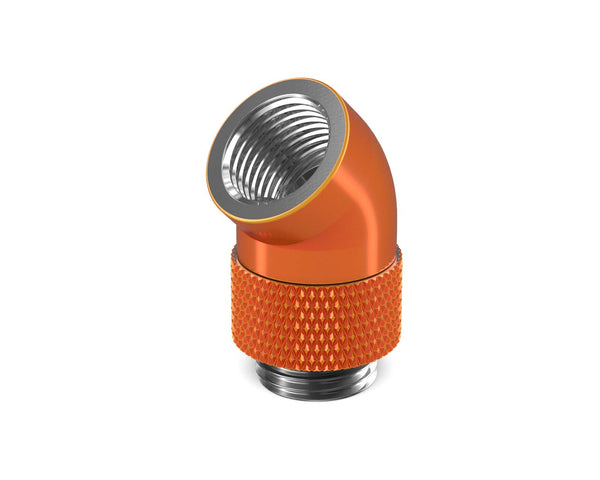 BSTOCK:PrimoChill Male to Female G 1/4in. 45 Degree SX Rotary Elbow Fitting - Candy Copper