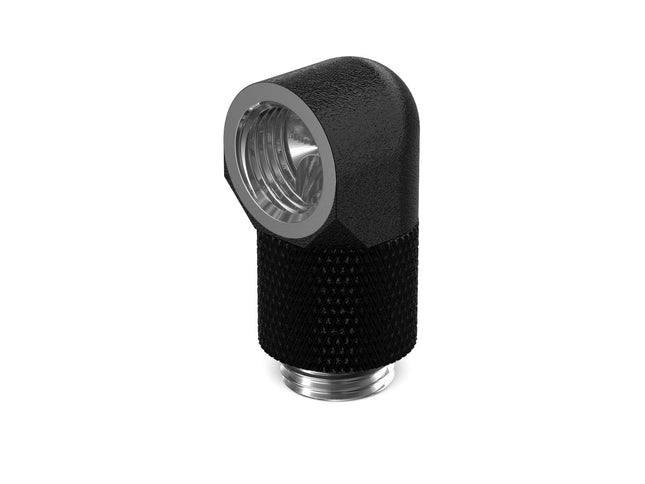 PrimoChill Male to Female G 1/4in. 90 Degree SX Rotary 15mm Extension Elbow Fitting - PrimoChill - KEEPING IT COOL TX Matte Black
