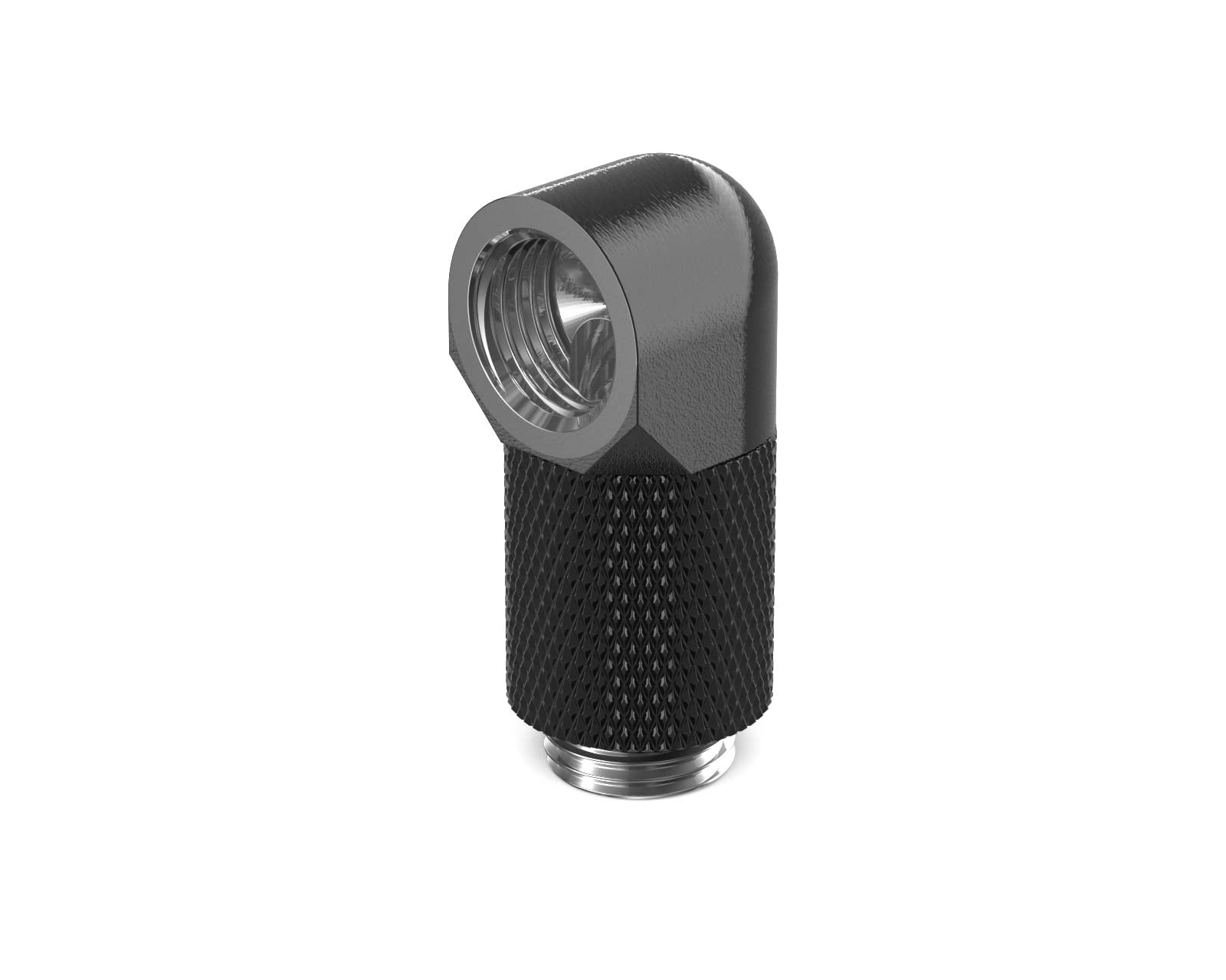 PrimoChill Male to Female G 1/4in. 90 Degree SX Rotary 20mm Extension Elbow Fitting - PrimoChill - KEEPING IT COOL Satin Black