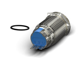 PrimoChill Silver Aluminum Latching Vandal Resistant Switch - 22mm - PrimoChill - KEEPING IT COOL