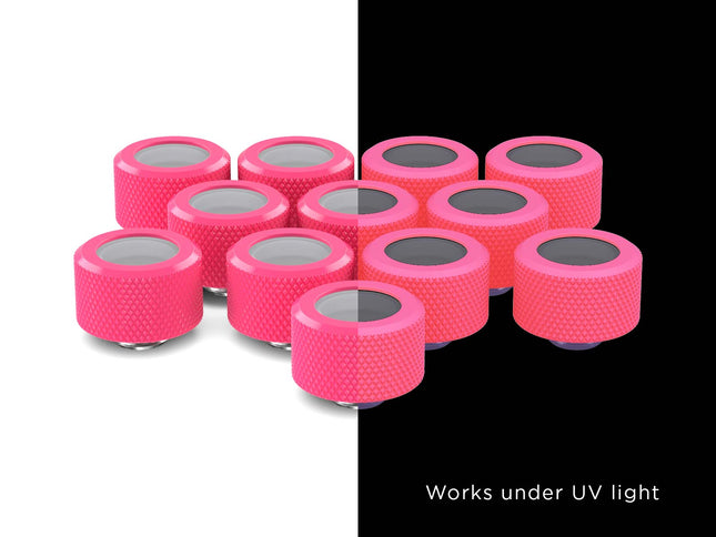 PrimoChill 16mm OD Rigid SX Fitting - 12 Pack - PrimoChill - KEEPING IT COOL UV Pink