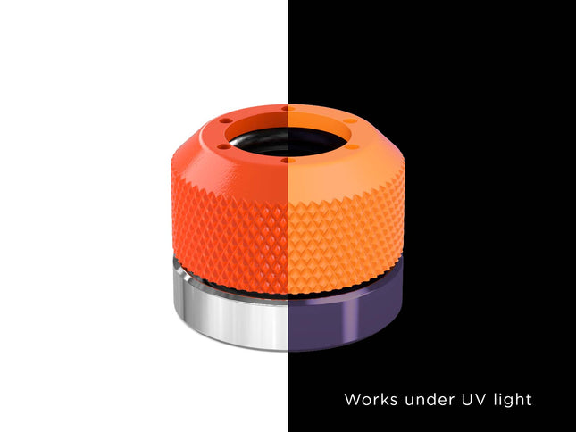 PrimoChill 1/2in. Rigid RevolverSX Series Coupler G 1/4 Fitting - PrimoChill - KEEPING IT COOL UV Orange