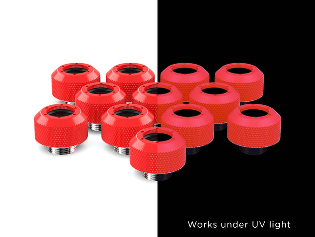 PrimoChill 1/2in. Rigid RevolverSX Series Fitting - 12 pack - PrimoChill - KEEPING IT COOL UV Red