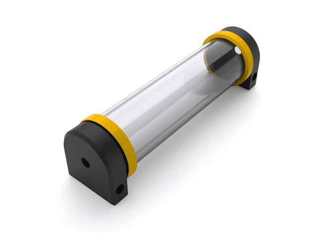 PrimoChill CTR Hard Mount Phase II Reservoir - Black POM - 240mm - PrimoChill - KEEPING IT COOL Yellow