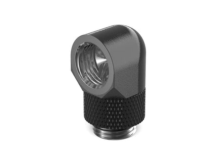 PrimoChill Male to Female G 1/4in. 90 Degree SX Rotary Elbow Fitting - PrimoChill - KEEPING IT COOL Satin Black