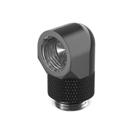 PrimoChill Male to Female G 1/4in. 90 Degree SX Rotary Elbow Fitting - PrimoChill - KEEPING IT COOL Satin Black
