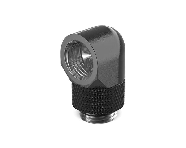 PrimoChill Male to Female G 1/4in. 90 Degree SX Rotary Elbow Fitting - PrimoChill - KEEPING IT COOL Satin Black