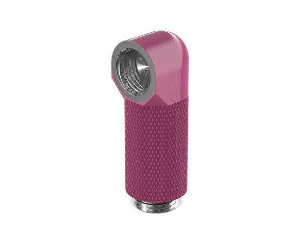 PrimoChill Male to Female G 1/4in. 90 Degree SX Rotary 30mm Extension Elbow Fitting - PrimoChill - KEEPING IT COOL Magenta