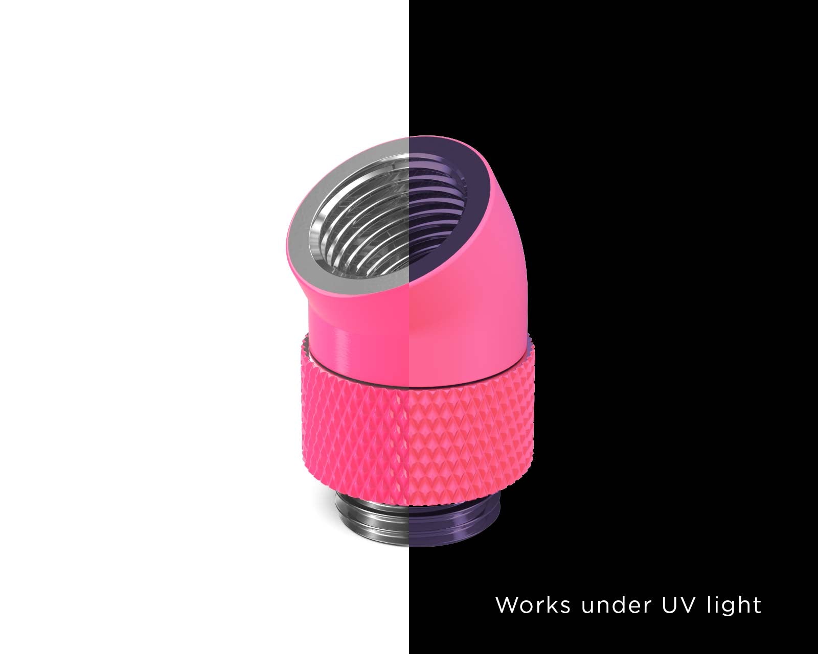 PrimoChill Male to Female G 1/4in. 30 Degree SX Rotary Elbow Fitting - PrimoChill - KEEPING IT COOL UV Pink