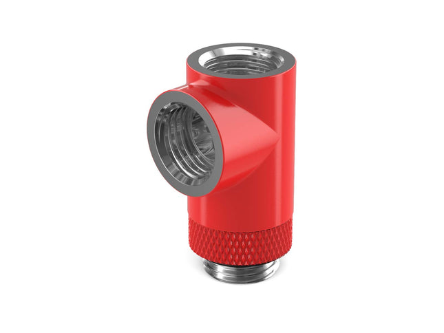 PrimoChill G 1/4in. Inline Rotary 3-Way SX Female T Adapter - PrimoChill - KEEPING IT COOL Razor Red